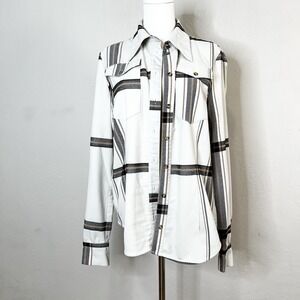 Baum und Pferdgarten Shirt Button Down Beige Plaid Flannel Blouse Size 40‎ / L